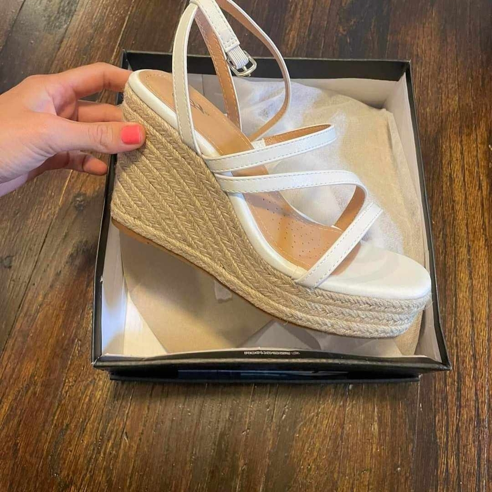 Windsor White Wedge Espadrille Sandals